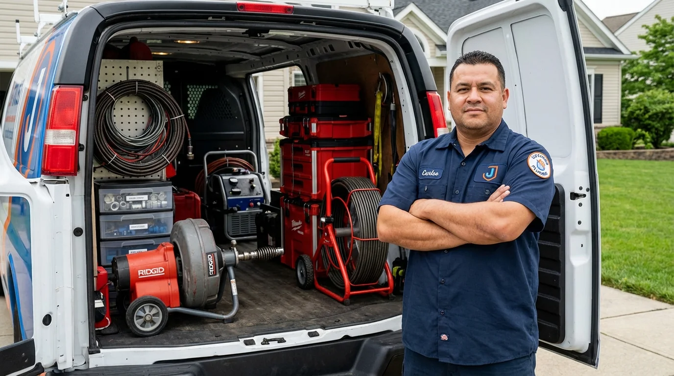 Professional drain cleaning equipment and Johns Plumbing LLC plumber in Brush Prairie
