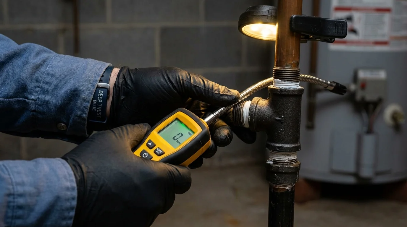 Gas leak detection with electronic sniffer by Johns Plumbing LLC in Brush Prairie