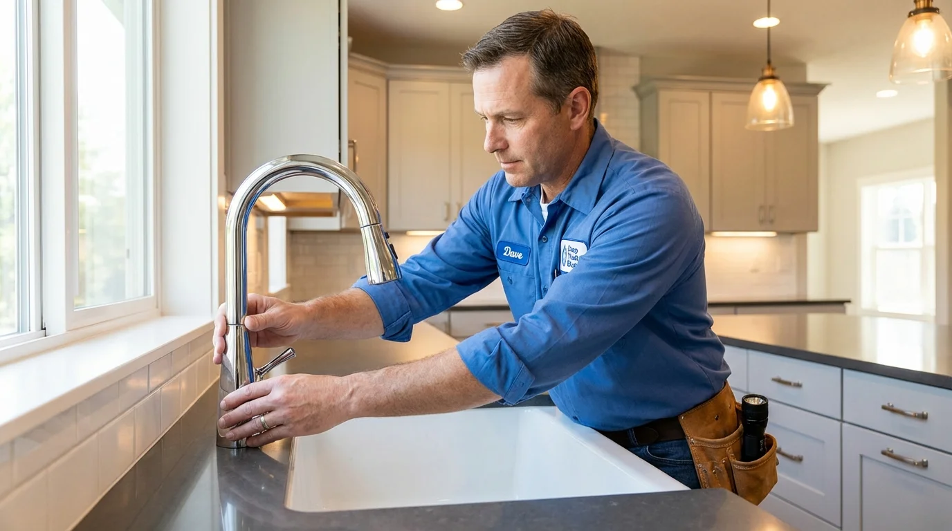 Kitchen faucet installation by Johns Plumbing LLC in Brush Prairie