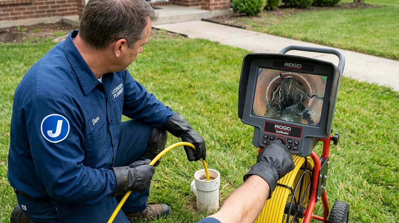 Sewer camera inspection being performed by Johns Plumbing LLC in Brush Prairie