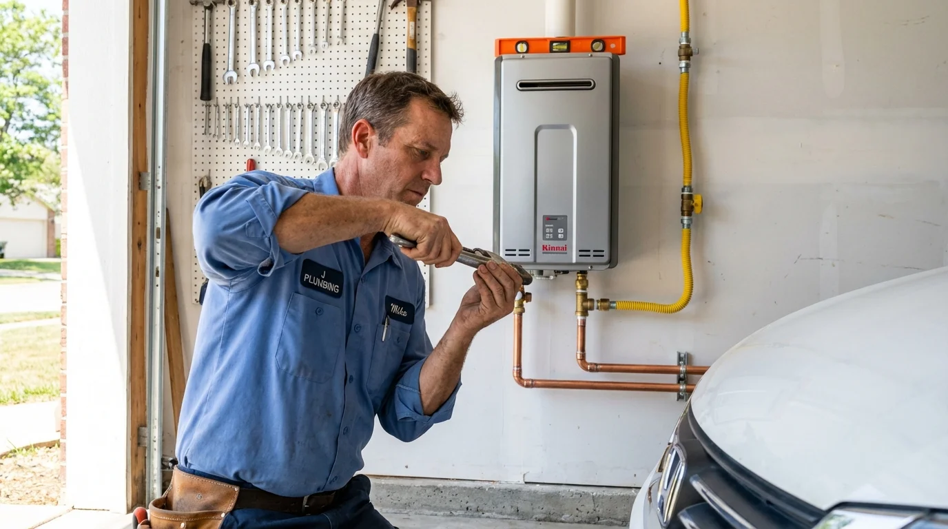 Tankless water heater installation by a Johns Plumbing LLC plumber in Brush Prairie